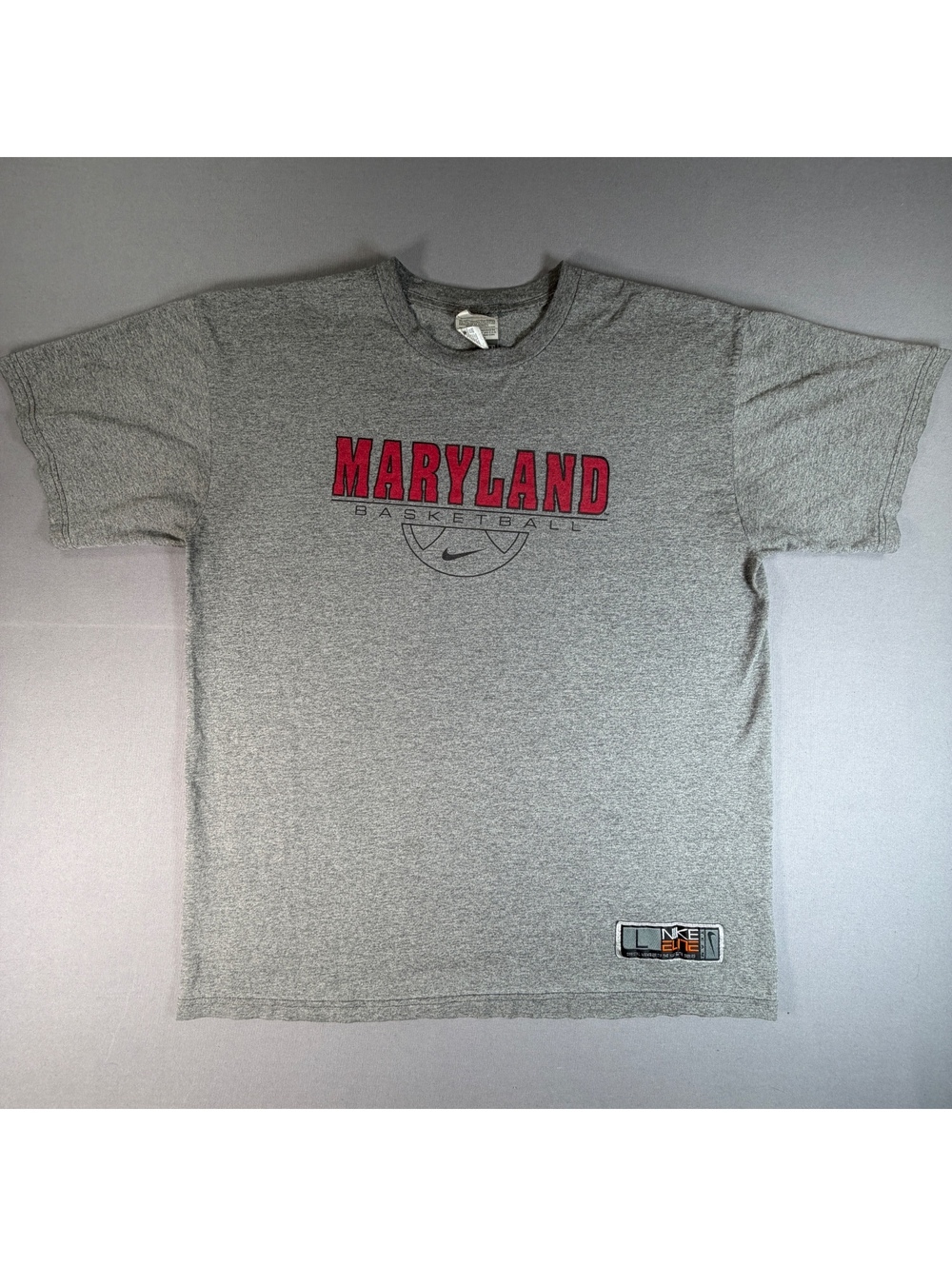 VTG Y2K Nike Maryland Basketball Shirt Mens L Gray Elite Series NCAA Terps Tee
